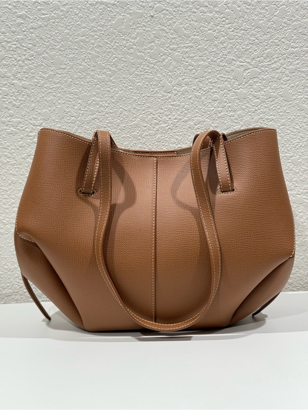 Polène Cyme Mini in textured camel with purse organizer I got from Etsy.